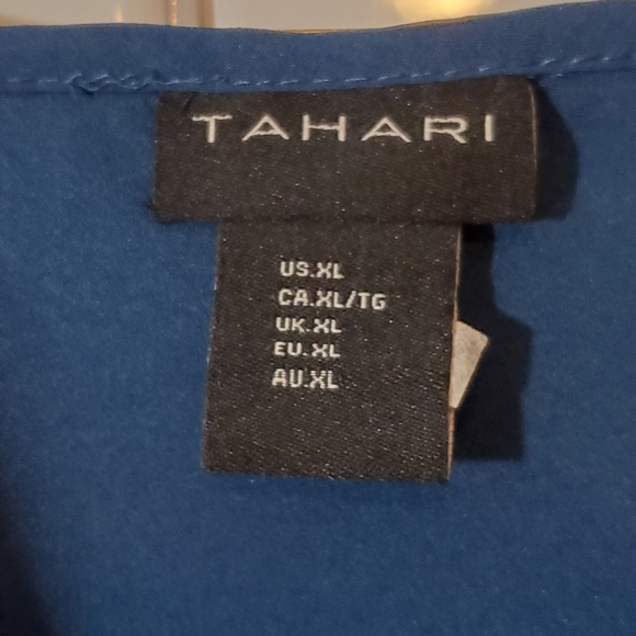 TAHARI Dark Teal Slip/Night Dress with Black Embro - Picture 6 of 7